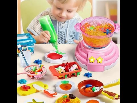 Набор для детского творчества и лепки создание фигурок из аквагеля мультиварка формы 12 гелей свет звук посуда, видео 1