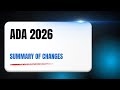 2026 ADA Standards Of Care Summary Of Changes