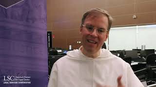 Father Pius Discusses LSC's Disaster Task Force at the NYC Emergency Command Center