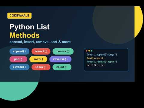 Python List Methods Explained | Python Tutorial