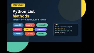 Python List Methods Explained | Python Tutorial