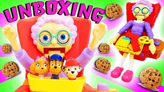 Greedy Granny Unboxing with Paw Patrol Skye, Marshall \u0026 Chase! Learn Colors, Numbers \u0026 Counting!