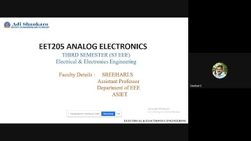 EET205 ANALOG ELECTRONICS - Lecture 00