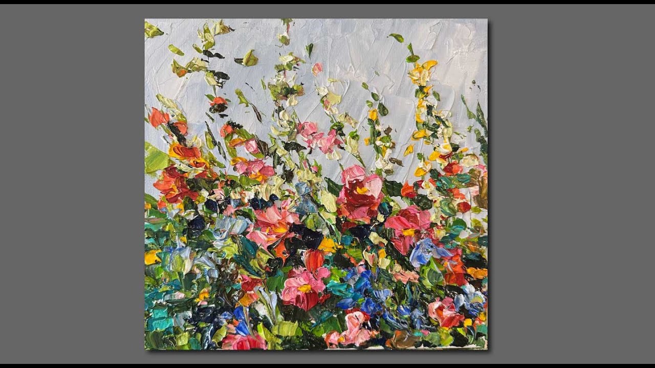 Acrylic flowers palette knife techniques for beginners