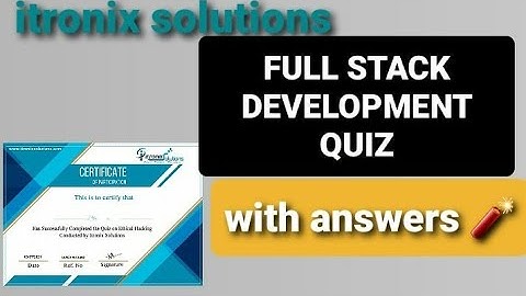 FUL STACK DEVELOPMENT FREE CERTIFICATE WITH ANSWERS FROM ITRONIX SOLUTIONS - TAMIL