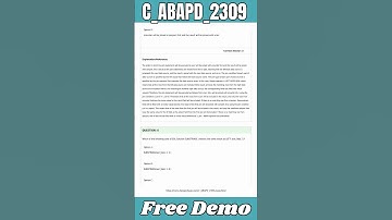 C_ABAPD_2309 Exam Dumps - Recent and Free