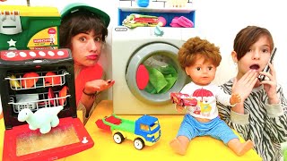 Oyuncak Bebek Ali Mert Bulaşık Ve Çamaşır Makineleri Bozuyor Eğitici Oyunlar Evcilik Oyuncakları