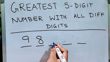 Write the Greatest 5 digit number with all digits different | Maths Tube Learning #largestnumber