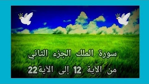 سورة الملك الجزء الثاني من الآية 12 إلى الآية 22