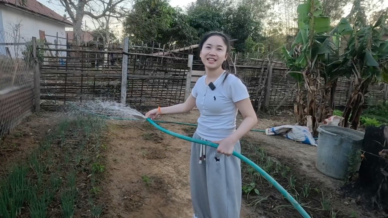  #น้องติน่า #สาวลาว ช่วยกันทำมาหากินสองหนุ่มสาววันนี้เป็นแม่ศรี​เรือน​ที่ดีทำงานบ้านรอพ่อแม่