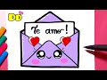 Como desenhar Cartão dia dos namorados fofo KAWAII ❤ Desenhos Kawaii | Desenhos para Desenhar