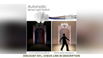 Motion Sensor Light Switch PIR Sensor Smart Detection Switch 85-265V For Ceiling Bulbs Corridors Bat