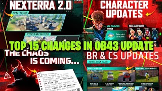 TOP 15 CHANGES IN FREE FIRE AFTER OB43 UPDATE | FREE FIRE NEW UPDATE | OB43 UPDATE FULL DETAILS
