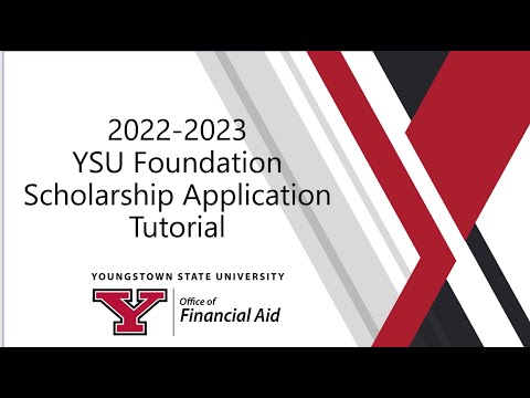 YSU Foundation Scholarship Application Tutorial