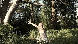 drum journey and moving meditation with handpan in forest.. continuation