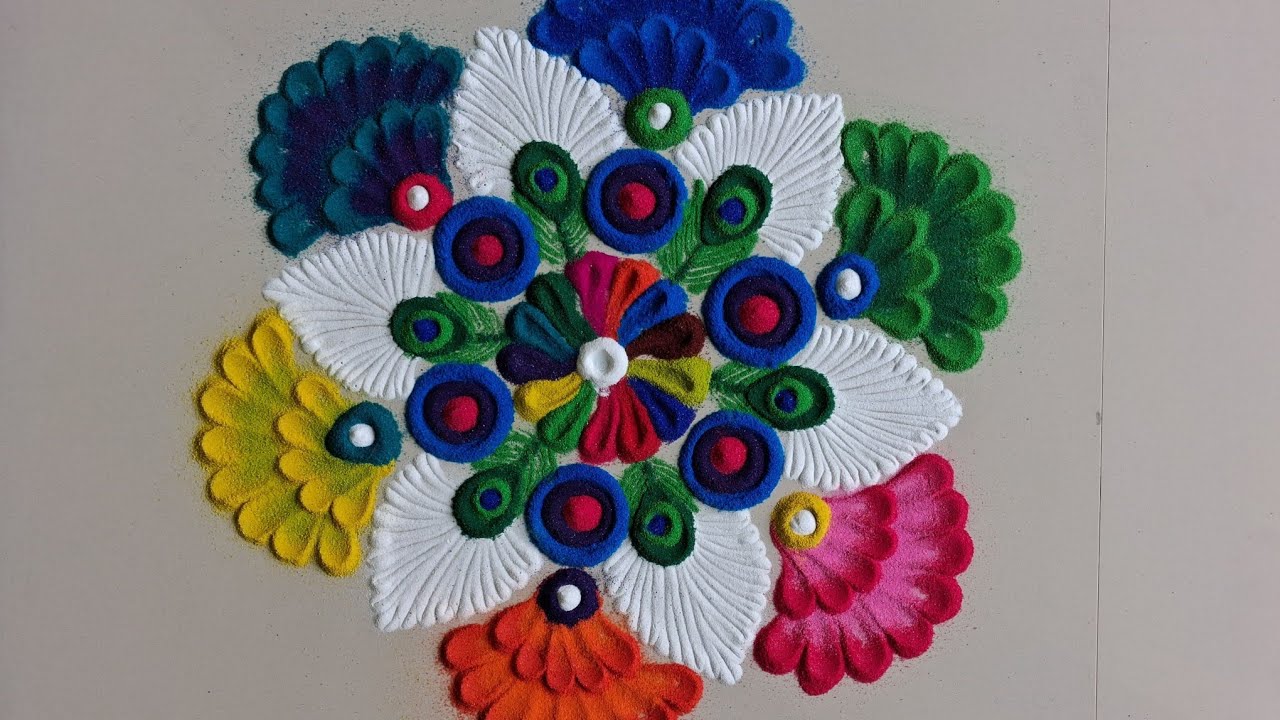 Vibrant Holi Floral Rangoli Design