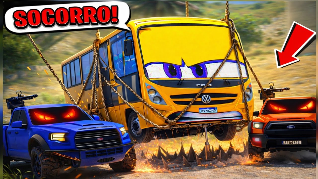 O ONIBUS FALANTE CAIU EM UMA EMBOSCADA NO GTA 5!