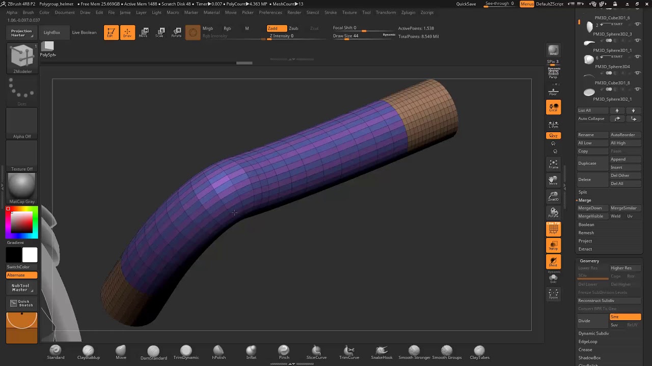 hollow tube in zbrush