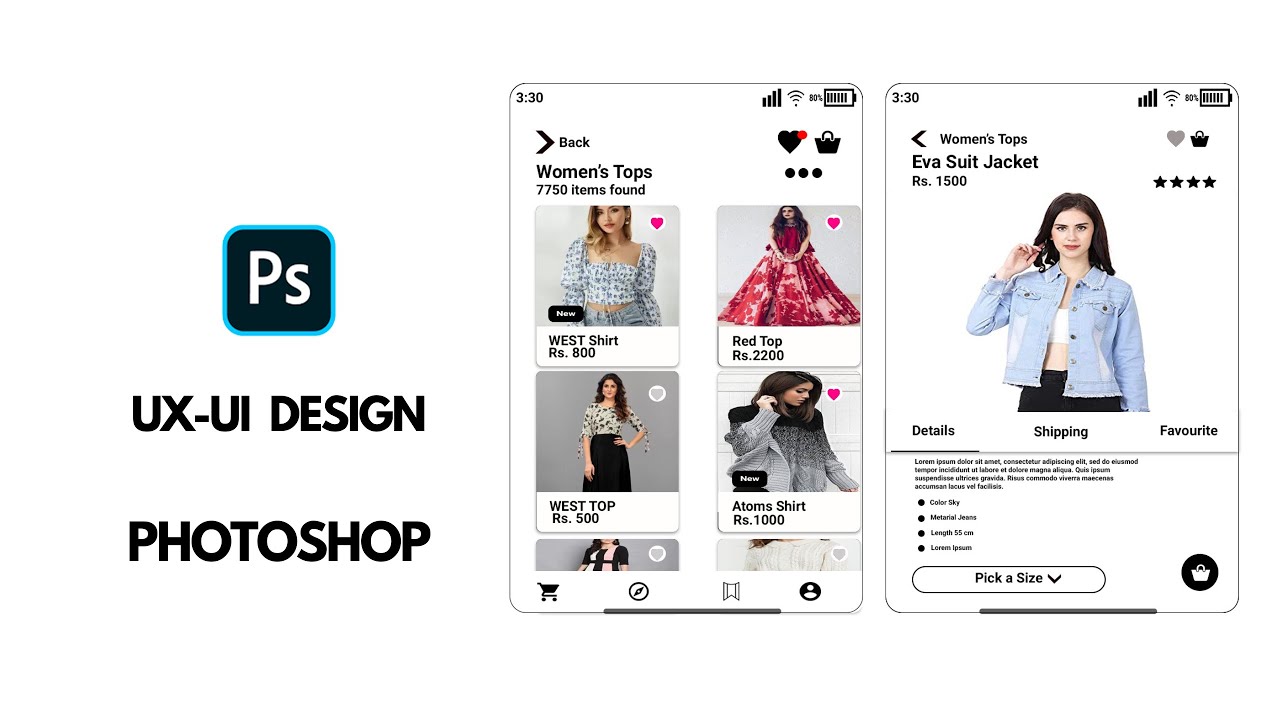 UI-UX Design in Photoshop Part-13 & 14 |Photoshop uxui Design ...