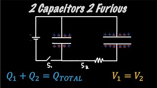 AP Physics 2 - Capacitor Discharging To Capacitor Problem