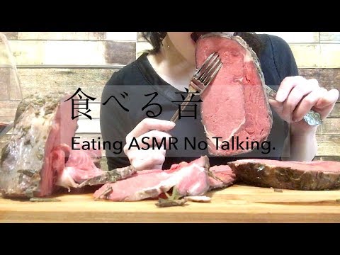 【咀嚼音動画】ローストビーフ※1:36パンの音注意【Eating ASMR no talking】roast beef