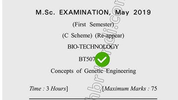 2019 Dcrust MSc Bio 1st Sem Concept Genetic Engineering Question Paper