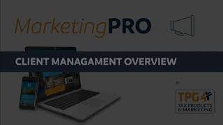 Marketing Pro Overview — Client Management Feature