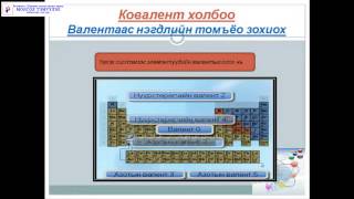 картинка: Монгол Тэмүүлэл сургууль - Хими Ковалент I