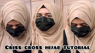 Criss cross hijab tutorial with one hijab only. Layered hijab style | lawn scarf / dupatta | trendy