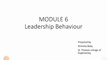 HS 300 POM part 6 module 6 leadership behaviour