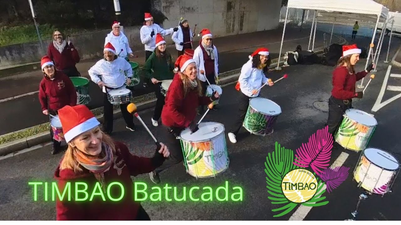 Timbao Batucada électrise la course des Pères Noël à Issy-les-Moulineaux avec ses rythmes endiablés
