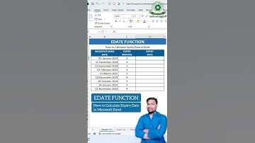 ✅ EDATE FUNCTION | 👉 How to Calculate Expiry Date in Microsoft Excel ? #shorts #msexcel #exceltips