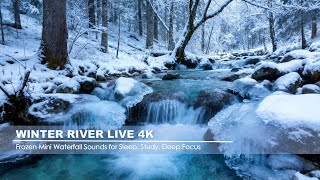 River Live 4K | Frozen Mini Waterfall Sounds for Sleep, Study, Deep Focus & Stress Relief screenshot 3
