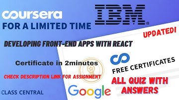 Developing Front End Apps with React,(week1-4) All Quiz Answers.#coursera #quiz #courseraquizanswrs