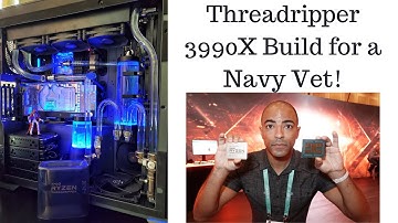 AMD Threadripper 3990X Build for a Vet! Custom Water Cooled PC Build!