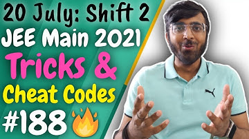 20th July (2nd Shift): JEE Mains 2021🔥🔥| Statistics & Trigonometry🤩🙌 | Tricks & Cheat Codes #188