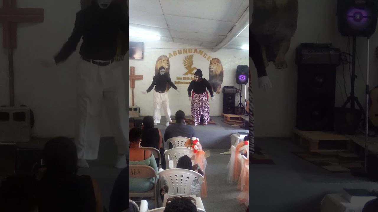 Falls, mime by Pastor Sharmain Codrington and Teacher Daley Reece