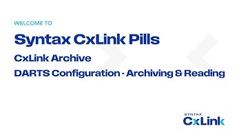 8. Syntax CxLink  | CxLink Archive | DARTS Configuration