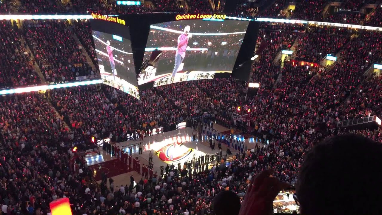 Usher Sings National Anthem at Cavs Opener 10 30 14 YouTube