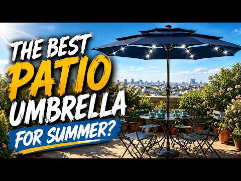 Patio Table Umbrella Review | Garvee Solar LED Outdoor Umbrella