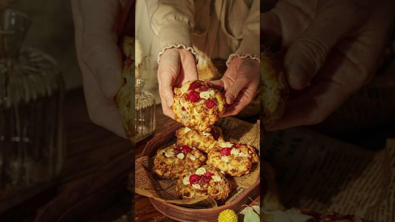 Raspberry White Chocolate Cookies | 새콤달콤 라즈베리 쿠키 만들기