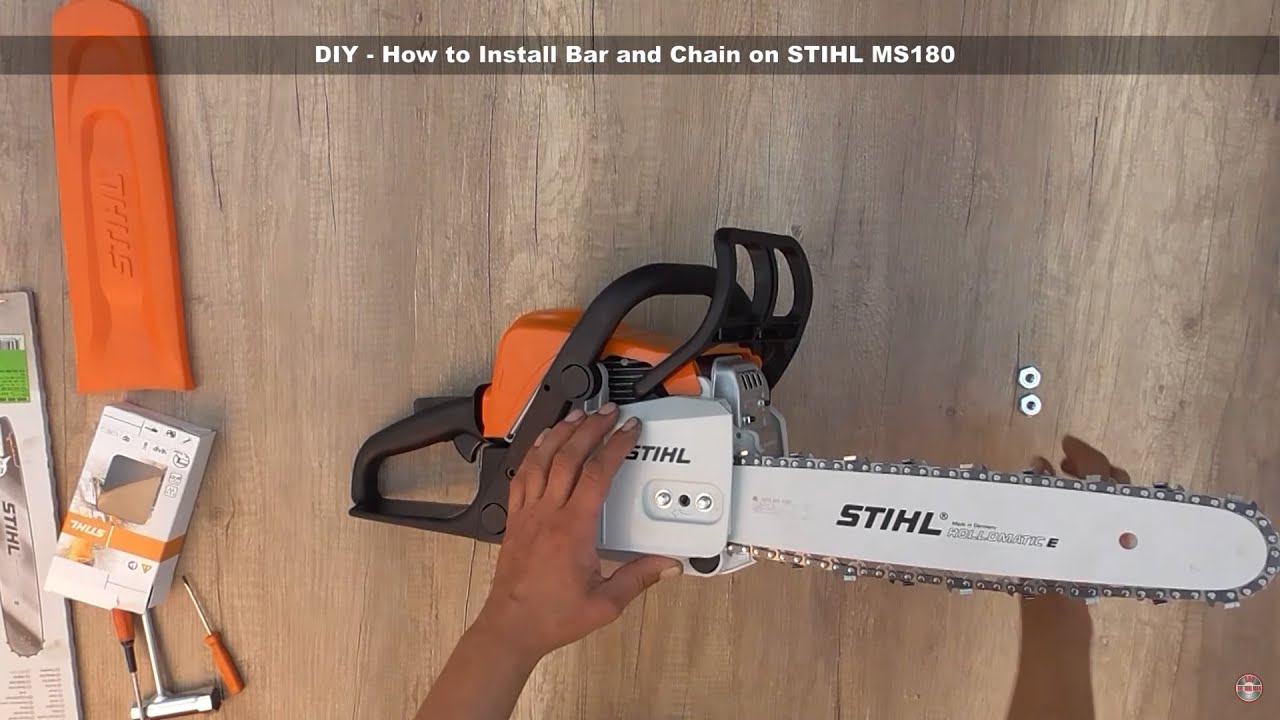 DIY - How to Install Bar and Chain on STIHL MS180 - Bob The Tool Man 