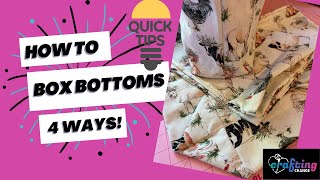 4 Easy Ways to Box Your Bag Corners! Quick Sewing Tip for Boxy Bottoms!