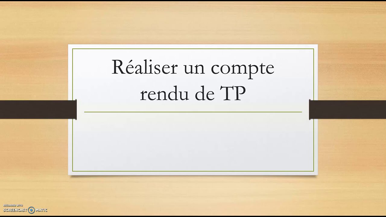Page De Garde Compte Rendu Tp Sorbonne Universite compte rendu de TP - YouTube