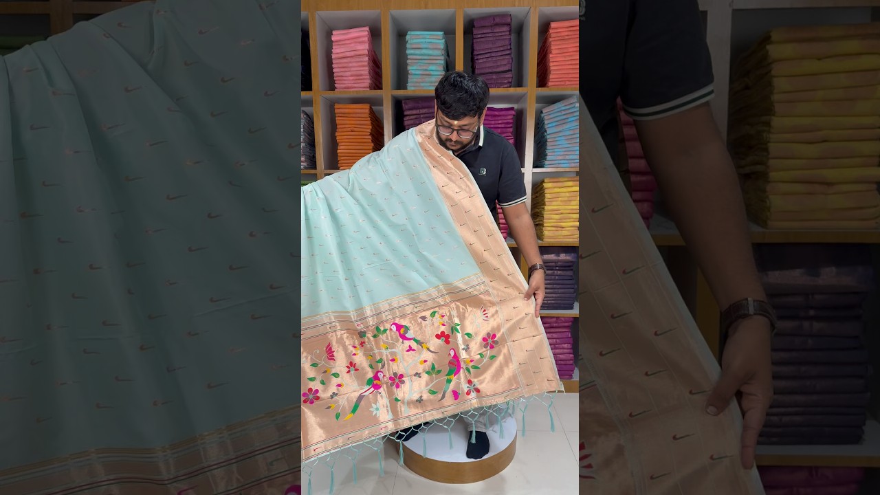Pure Zari Triple Muniya Border Parrot Paithani Dupatta