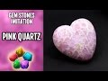 DIY Polymer Clay Faux Pink Quartz Gemstone. Gemstone imitation technique.