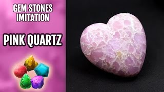 DIY Polymer Clay Faux Pink Quartz Gemstone. Gemstone imitation technique.