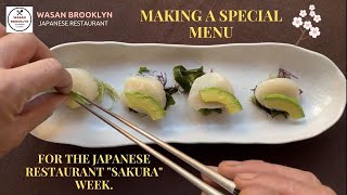 Making A Special Menu Scallop Sashimi With Orange, Karashi Sumiso Sauce Wasan Brooklyn