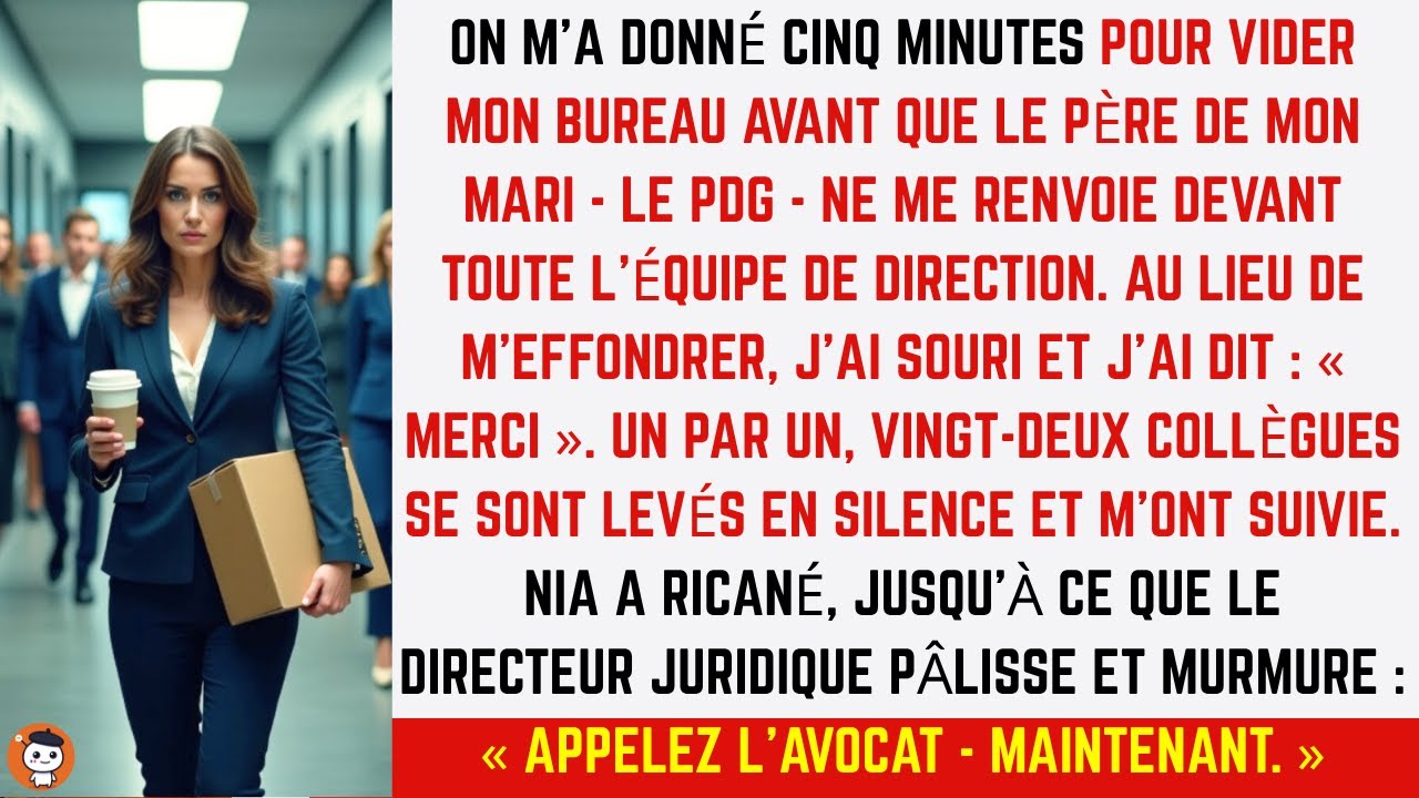 Mon beau-père, PDG milliardaire, m’a licenciée devant tout le monde… 22 collègues se sont levés