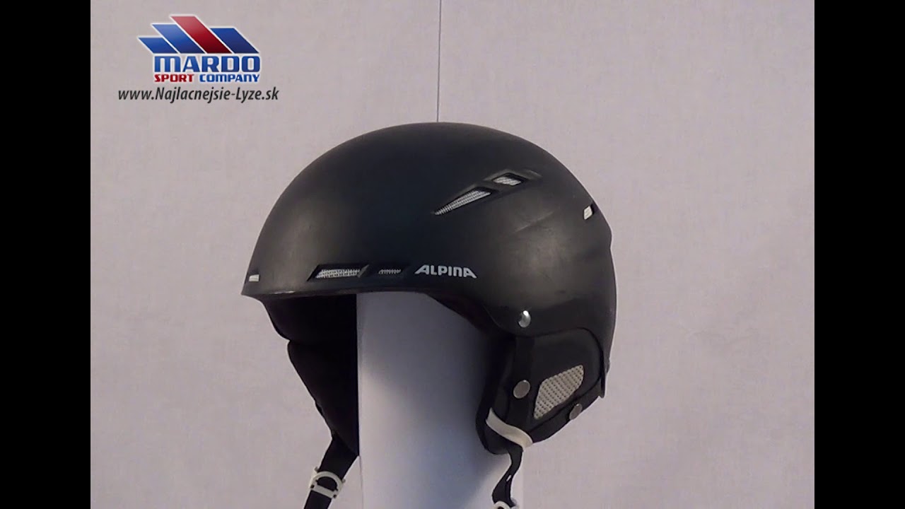 HELM 1606 lyziarska snowboardova helma ALPINA BIOM black matt - YouTube